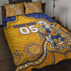 Custom Eagles Football Quilt Bed Set Aboriginal Dot Art Pattern