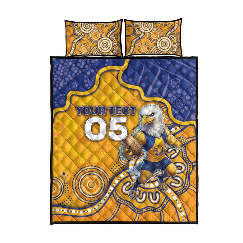 Custom Eagles Football Quilt Bed Set Aboriginal Dot Art Pattern