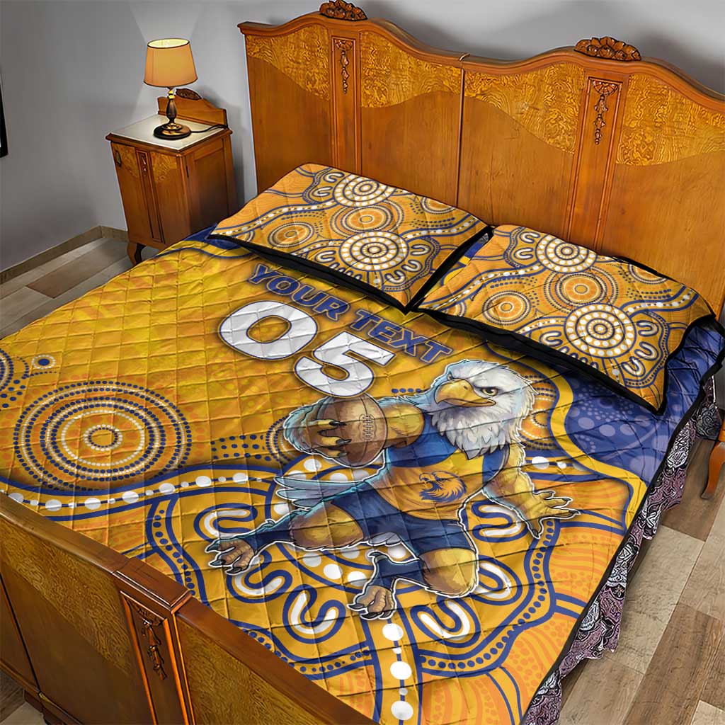 Custom Eagles Football Quilt Bed Set Aboriginal Dot Art Pattern