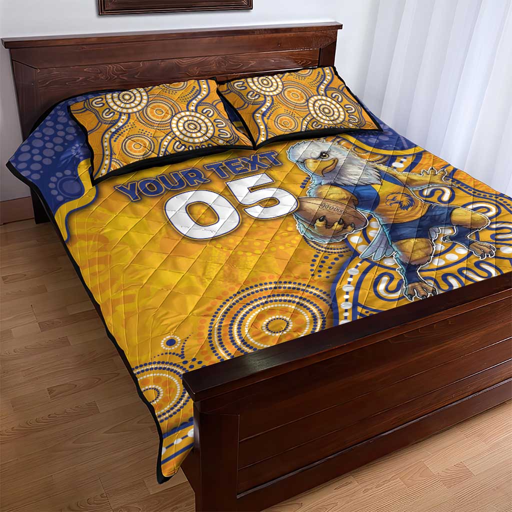 Custom Eagles Football Quilt Bed Set Aboriginal Dot Art Pattern