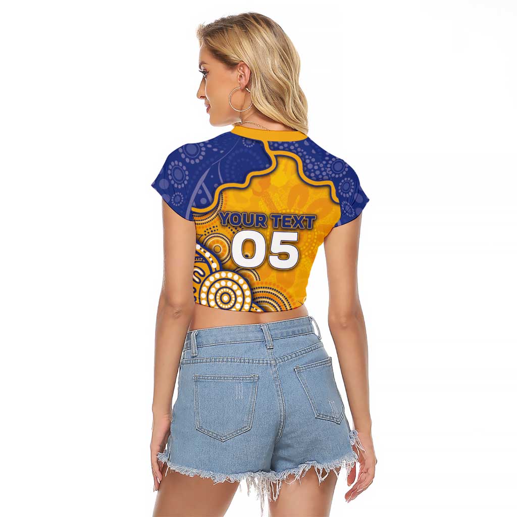 Custom Eagles Football Raglan Cropped T Shirt Aboriginal Dot Art Pattern