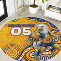 Custom Eagles Football Round Carpet Aboriginal Dot Art Pattern