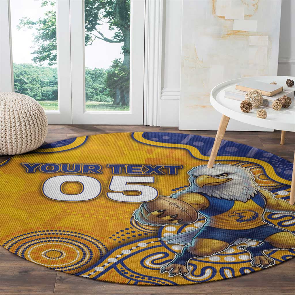Custom Eagles Football Round Carpet Aboriginal Dot Art Pattern
