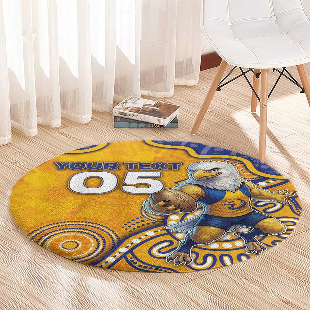 Custom Eagles Football Round Carpet Aboriginal Dot Art Pattern
