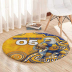 Custom Eagles Football Round Carpet Aboriginal Dot Art Pattern
