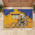 Custom Eagles Football Rubber Doormat Aboriginal Dot Art Pattern