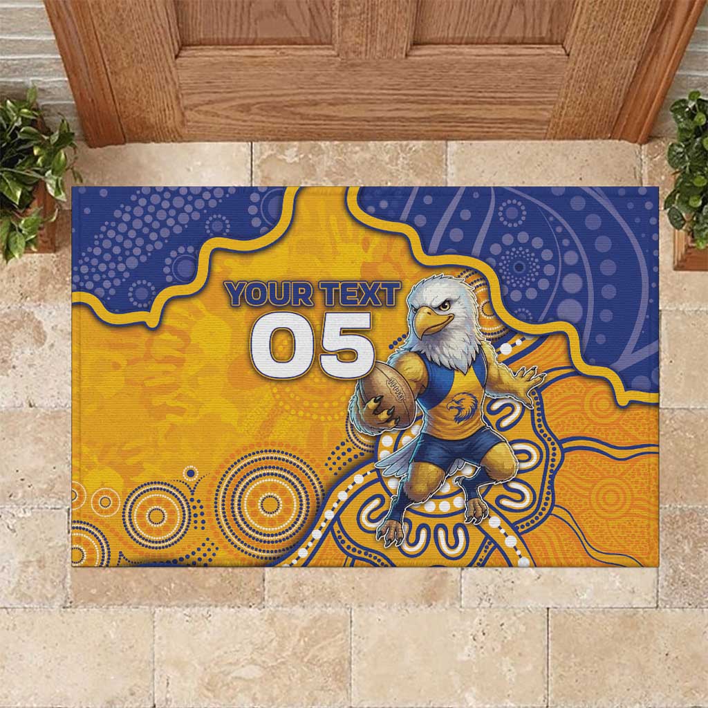 Custom Eagles Football Rubber Doormat Aboriginal Dot Art Pattern