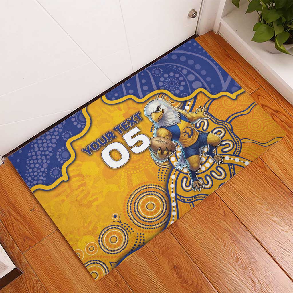 Custom Eagles Football Rubber Doormat Aboriginal Dot Art Pattern
