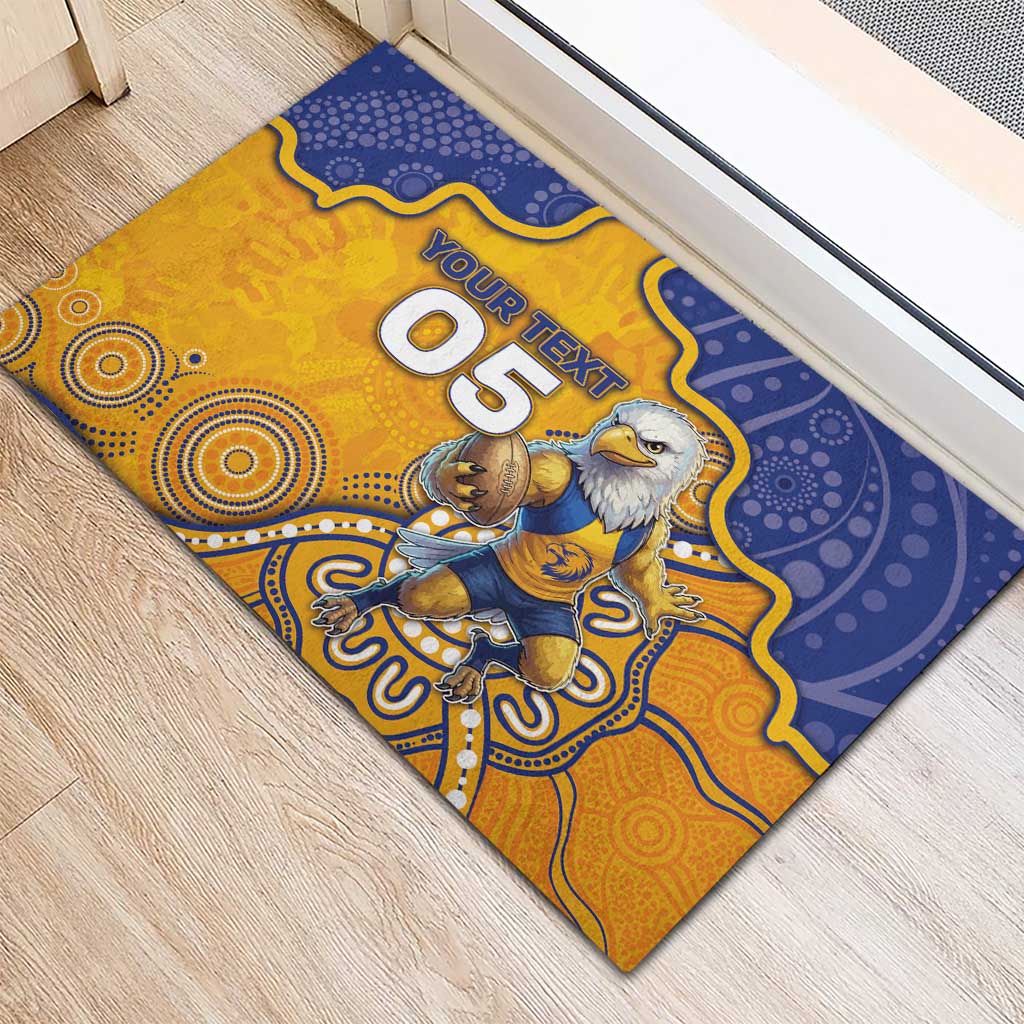 Custom Eagles Football Rubber Doormat Aboriginal Dot Art Pattern