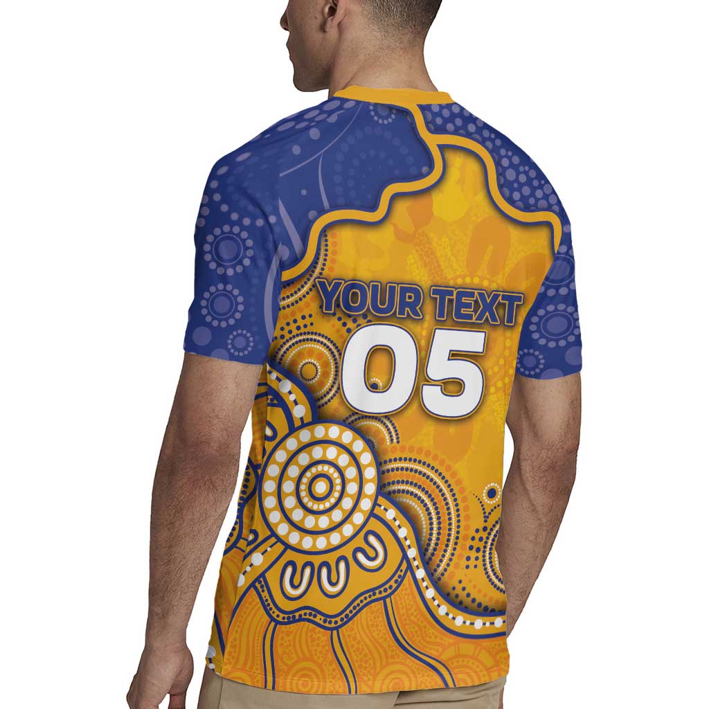 Custom Eagles Football Rugby Jersey Aboriginal Dot Art Pattern