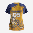Custom Eagles Football Scrub Top Aboriginal Dot Art Pattern