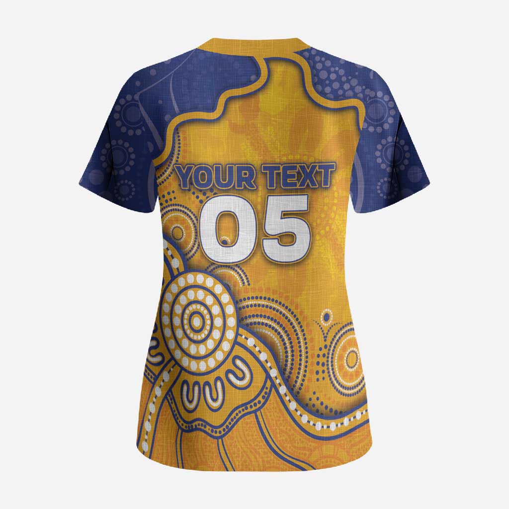 Custom Eagles Football Scrub Top Aboriginal Dot Art Pattern