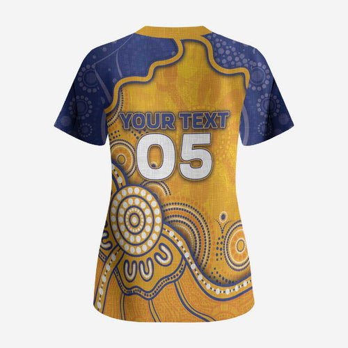 Custom Eagles Football Scrub Top Aboriginal Dot Art Pattern