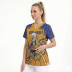 Custom Eagles Football Scrub Top Aboriginal Dot Art Pattern