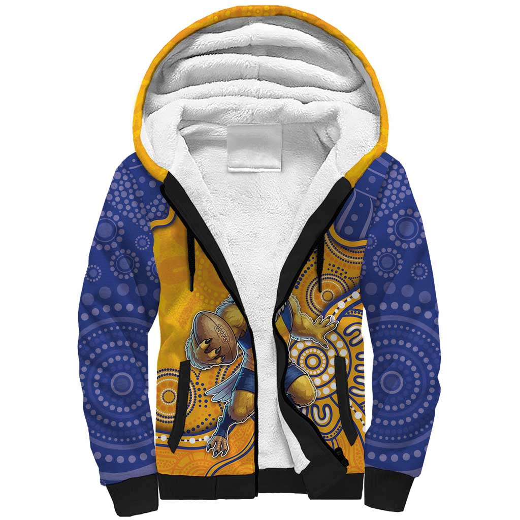Custom Eagles Football Sherpa Hoodie Aboriginal Dot Art Pattern