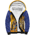 Custom Eagles Football Sherpa Hoodie Aboriginal Dot Art Pattern