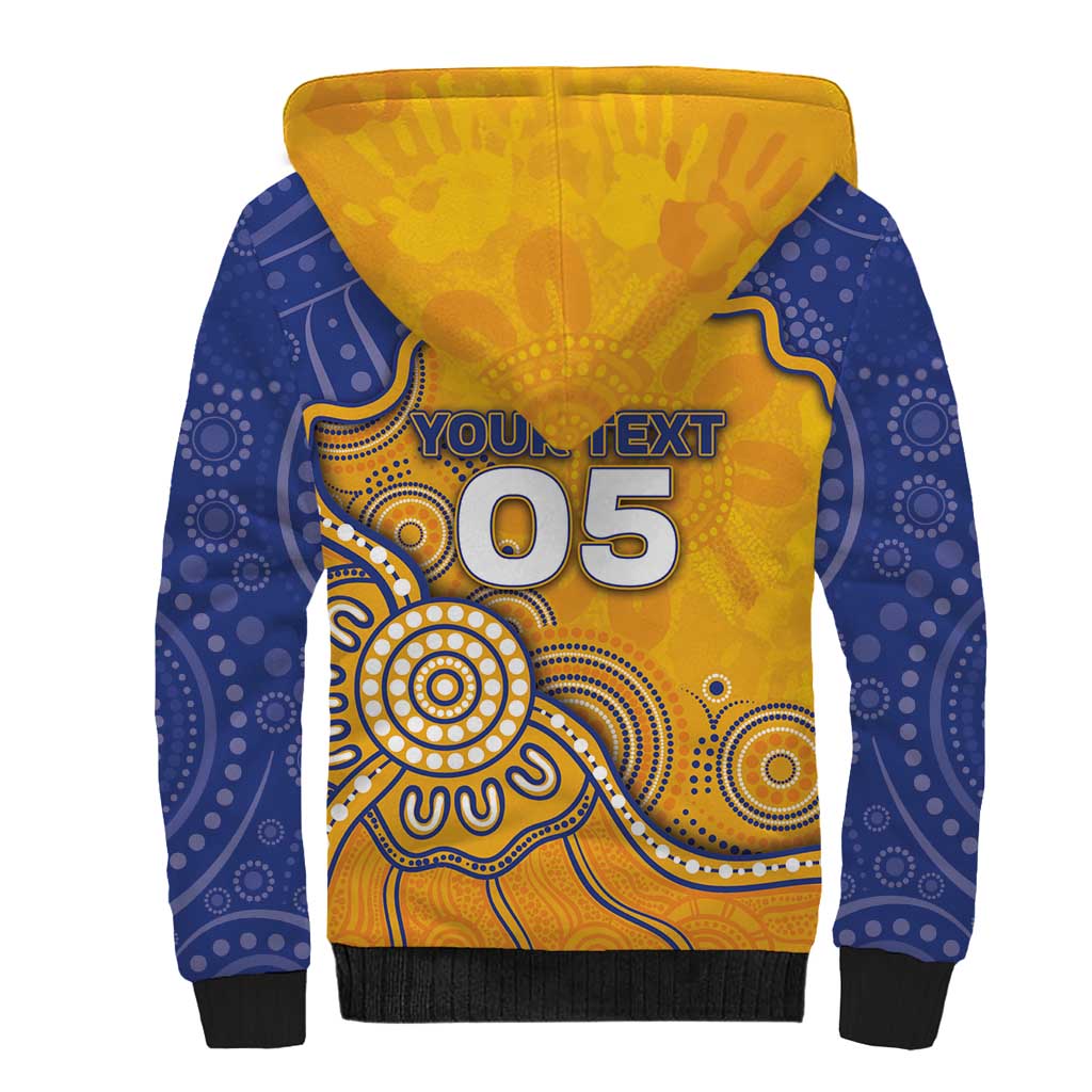 Custom Eagles Football Sherpa Hoodie Aboriginal Dot Art Pattern