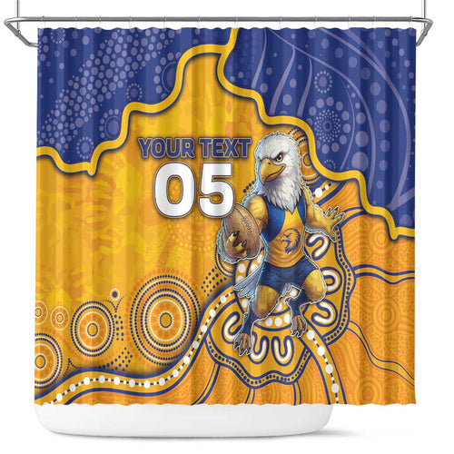 Custom Eagles Football Shower Curtain Aboriginal Dot Art Pattern