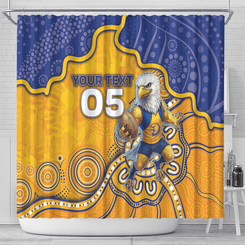 Custom Eagles Football Shower Curtain Aboriginal Dot Art Pattern