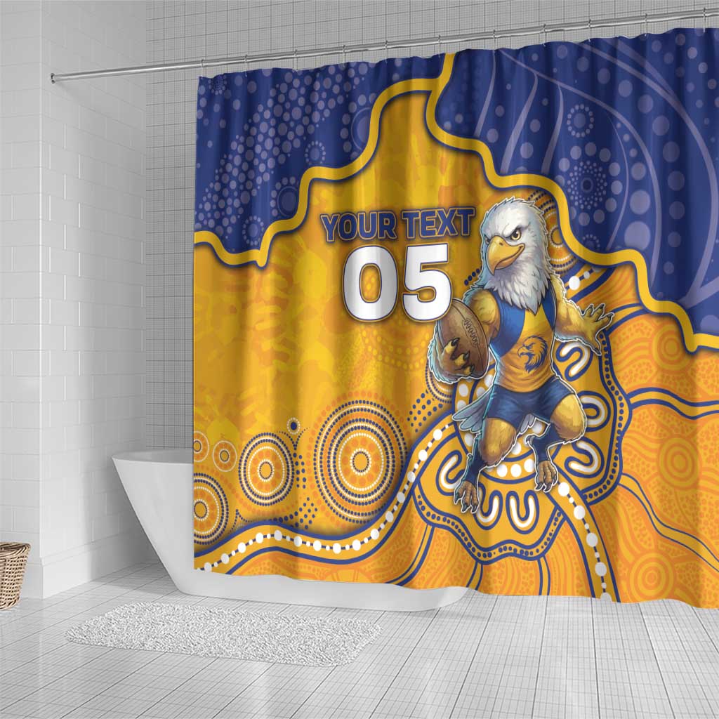 Custom Eagles Football Shower Curtain Aboriginal Dot Art Pattern