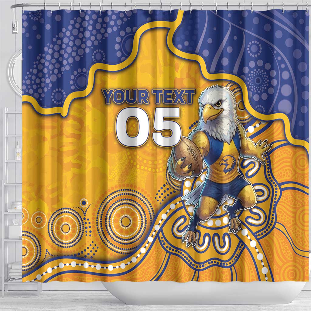 Custom Eagles Football Shower Curtain Aboriginal Dot Art Pattern