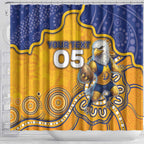 Custom Eagles Football Shower Curtain Aboriginal Dot Art Pattern