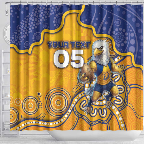 Custom Eagles Football Shower Curtain Aboriginal Dot Art Pattern