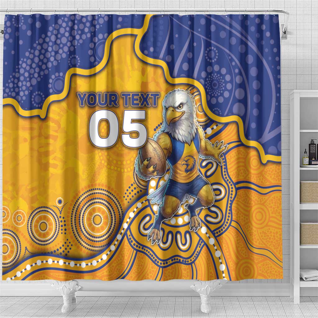 Custom Eagles Football Shower Curtain Aboriginal Dot Art Pattern