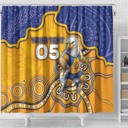 Custom Eagles Football Shower Curtain Aboriginal Dot Art Pattern