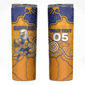 Custom Eagles Football Skinny Tumbler Aboriginal Dot Art Pattern