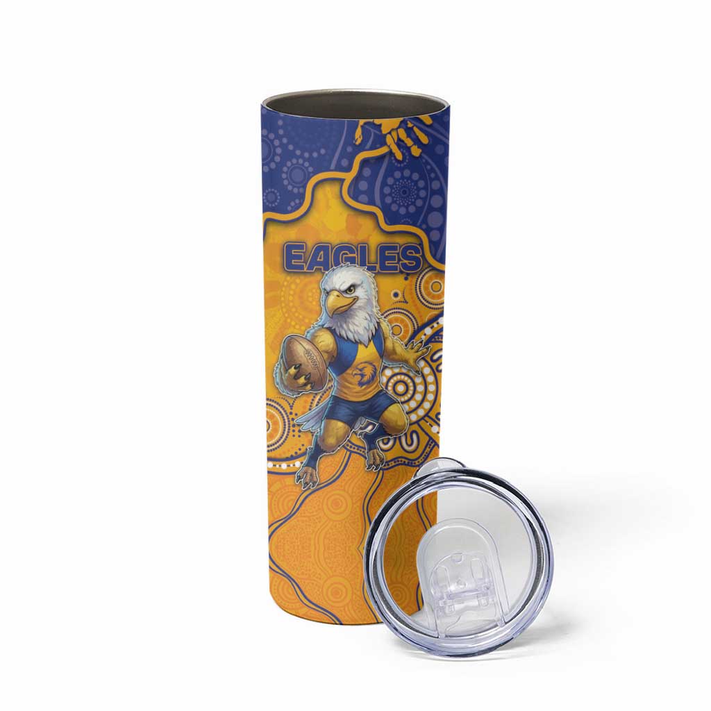 Custom Eagles Football Skinny Tumbler Aboriginal Dot Art Pattern