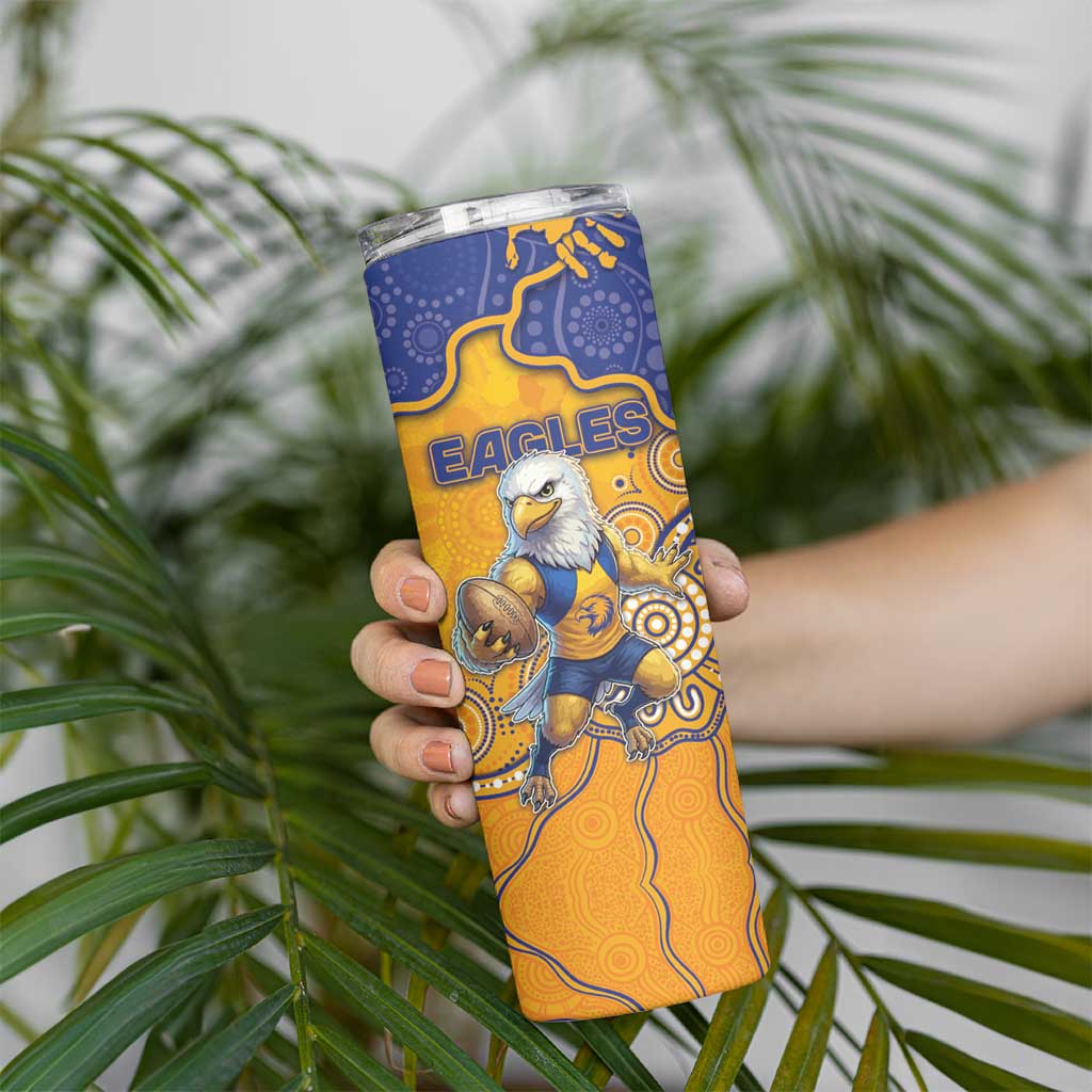 Custom Eagles Football Skinny Tumbler Aboriginal Dot Art Pattern