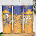Custom Eagles Football Skinny Tumbler Aboriginal Dot Art Pattern
