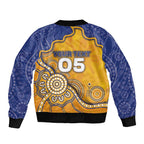 Custom Eagles Football Sleeve Zip Bomber Jacket Aboriginal Dot Art Pattern