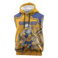 Custom Eagles Football Sleeveless Hoodie Aboriginal Dot Art Pattern