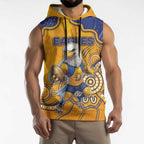 Custom Eagles Football Sleeveless Hoodie Aboriginal Dot Art Pattern
