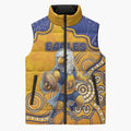 Custom Eagles Football Sleeveless Puffer Jacket Aboriginal Dot Art Pattern