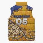 Custom Eagles Football Sleeveless Puffer Jacket Aboriginal Dot Art Pattern