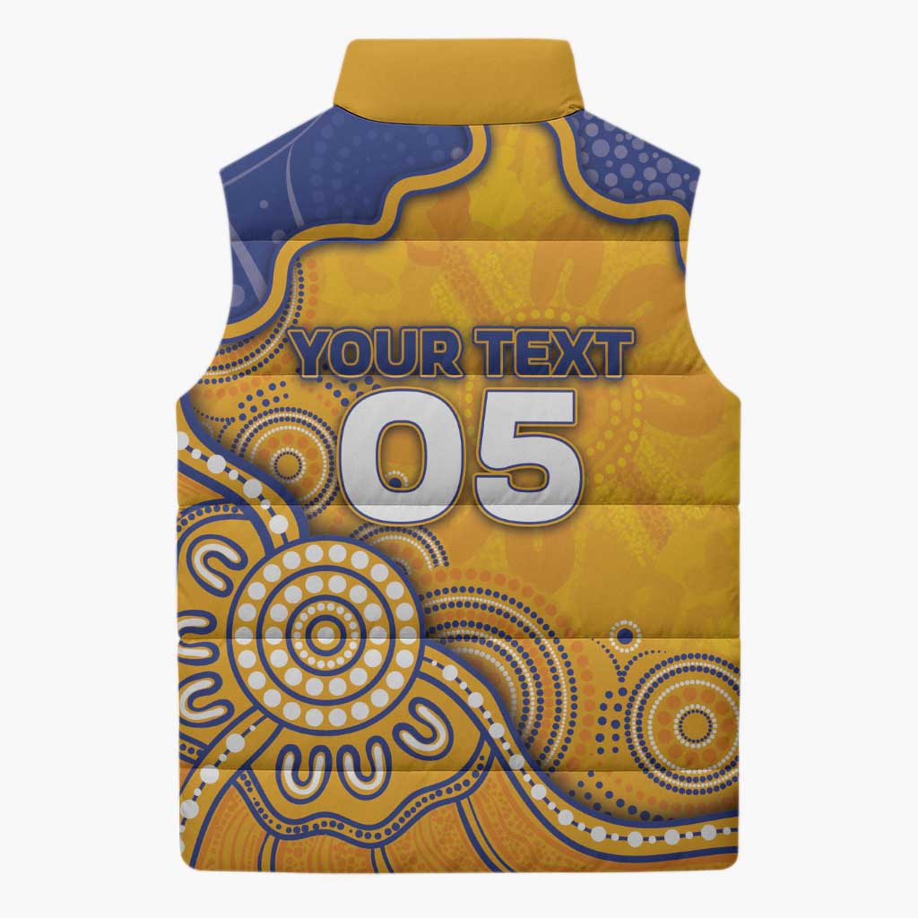 Custom Eagles Football Sleeveless Puffer Jacket Aboriginal Dot Art Pattern