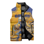 Custom Eagles Football Sleeveless Puffer Jacket Aboriginal Dot Art Pattern