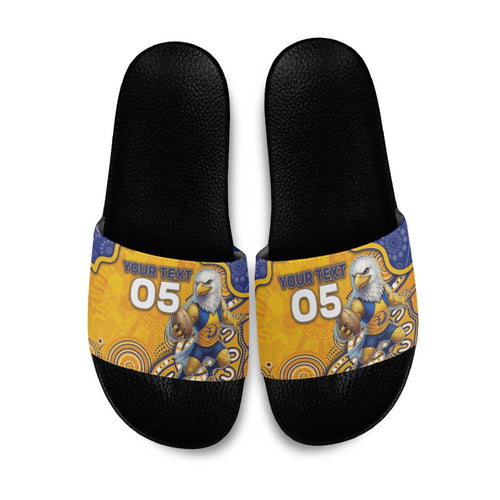 Custom Eagles Football Slide Sandals Aboriginal Dot Art Pattern