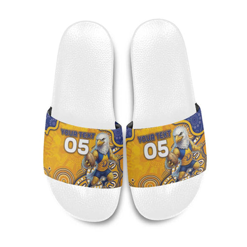 Custom Eagles Football Slide Sandals Aboriginal Dot Art Pattern