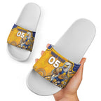 Custom Eagles Football Slide Sandals Aboriginal Dot Art Pattern