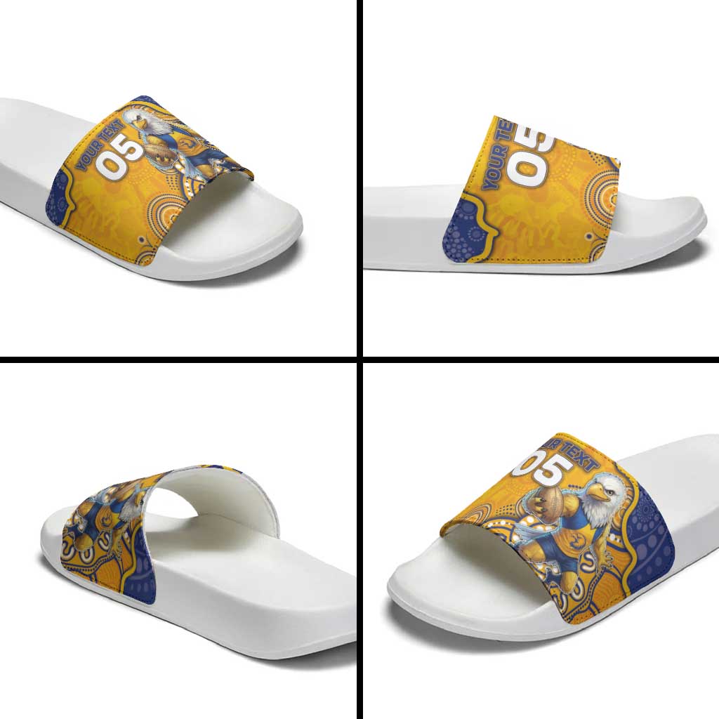Custom Eagles Football Slide Sandals Aboriginal Dot Art Pattern