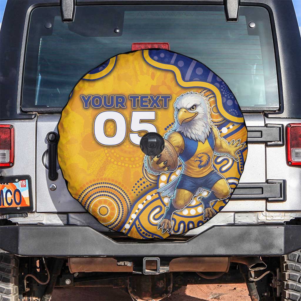 Custom Eagles Football Spare Tire Cover Aboriginal Dot Art Pattern