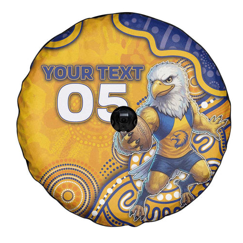 Custom Eagles Football Spare Tire Cover Aboriginal Dot Art Pattern