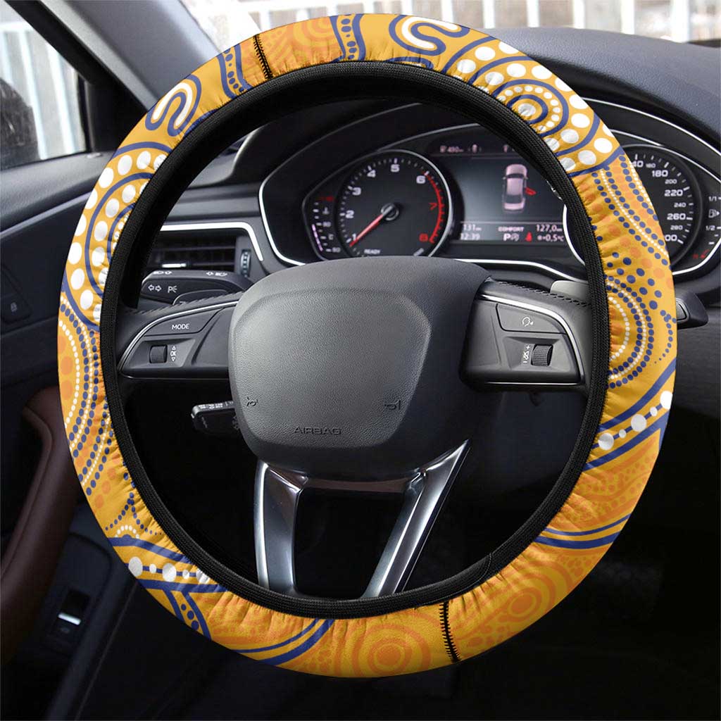 Eagles Football Steering Wheel Cover Aboriginal Dot Art Pattern