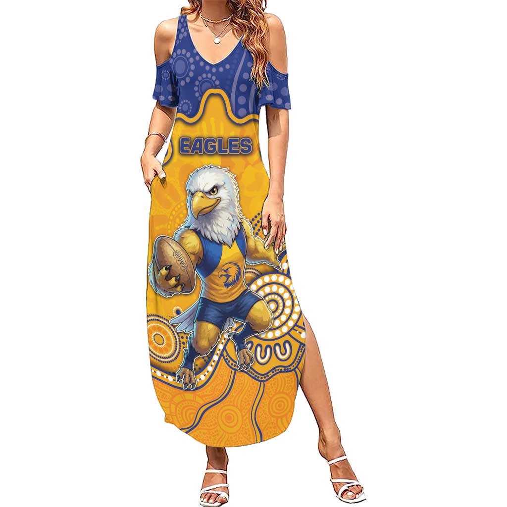 Custom Eagles Football Summer Maxi Dress Aboriginal Dot Art Pattern
