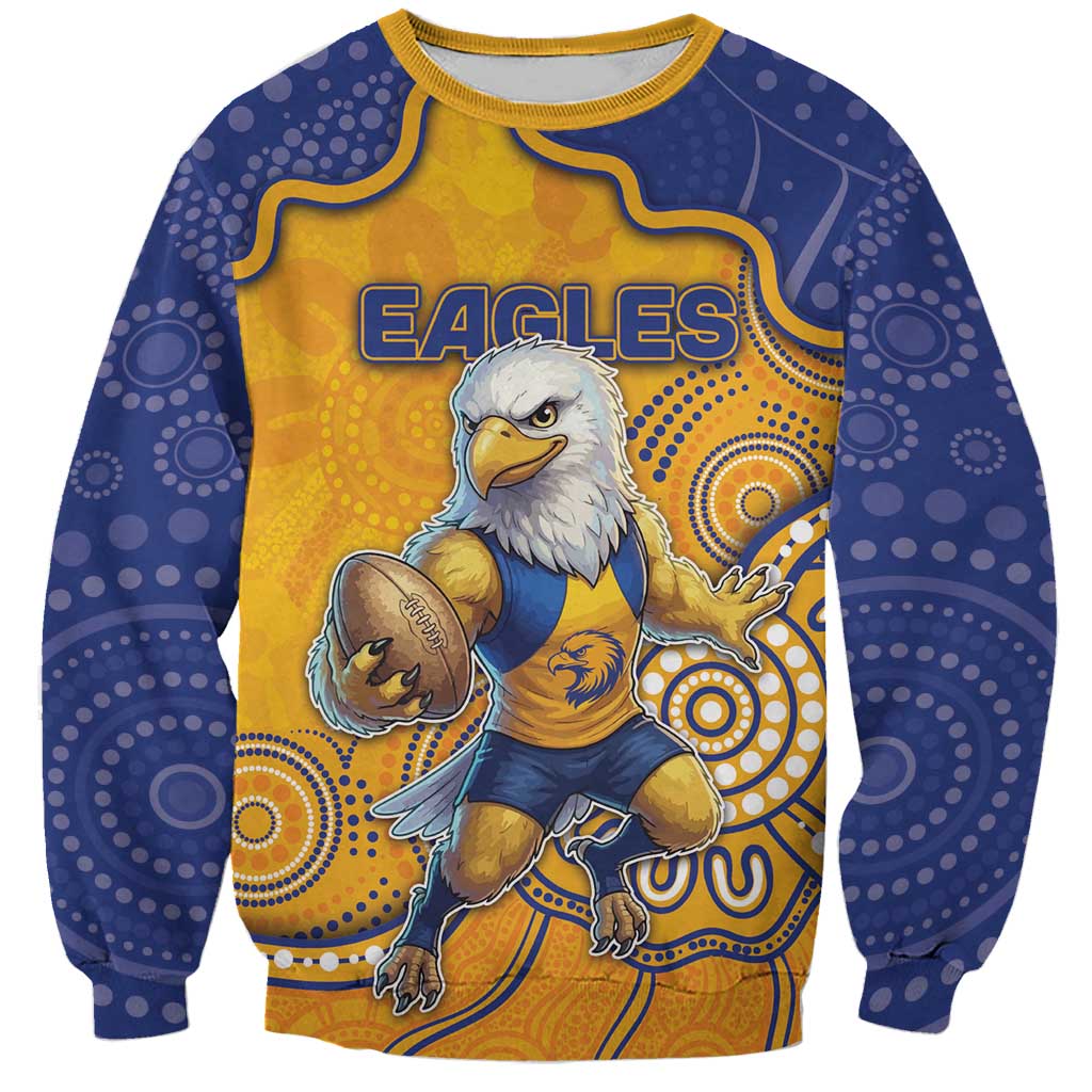 Custom Eagles Football Sweatshirt Aboriginal Dot Art Pattern