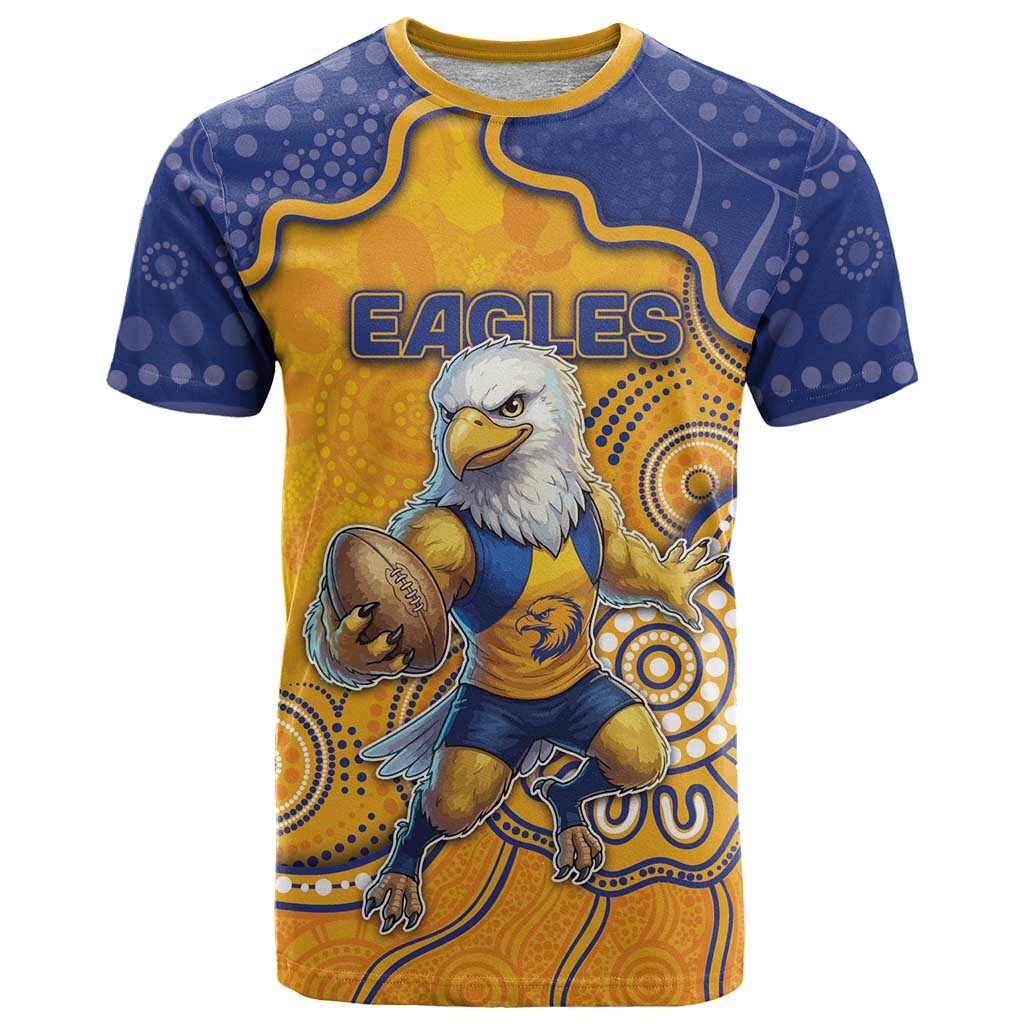 Custom Eagles Football T Shirt Aboriginal Dot Art Pattern